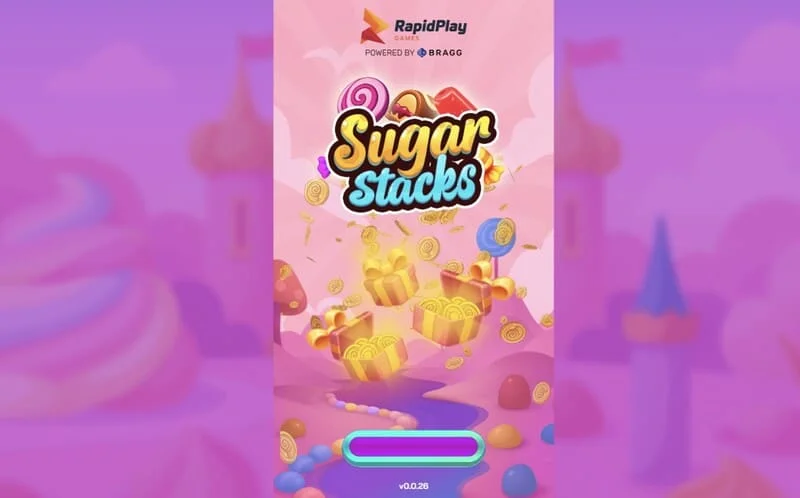 Sugar Stacks - lastsiden med RapidPlay Games-logoen
